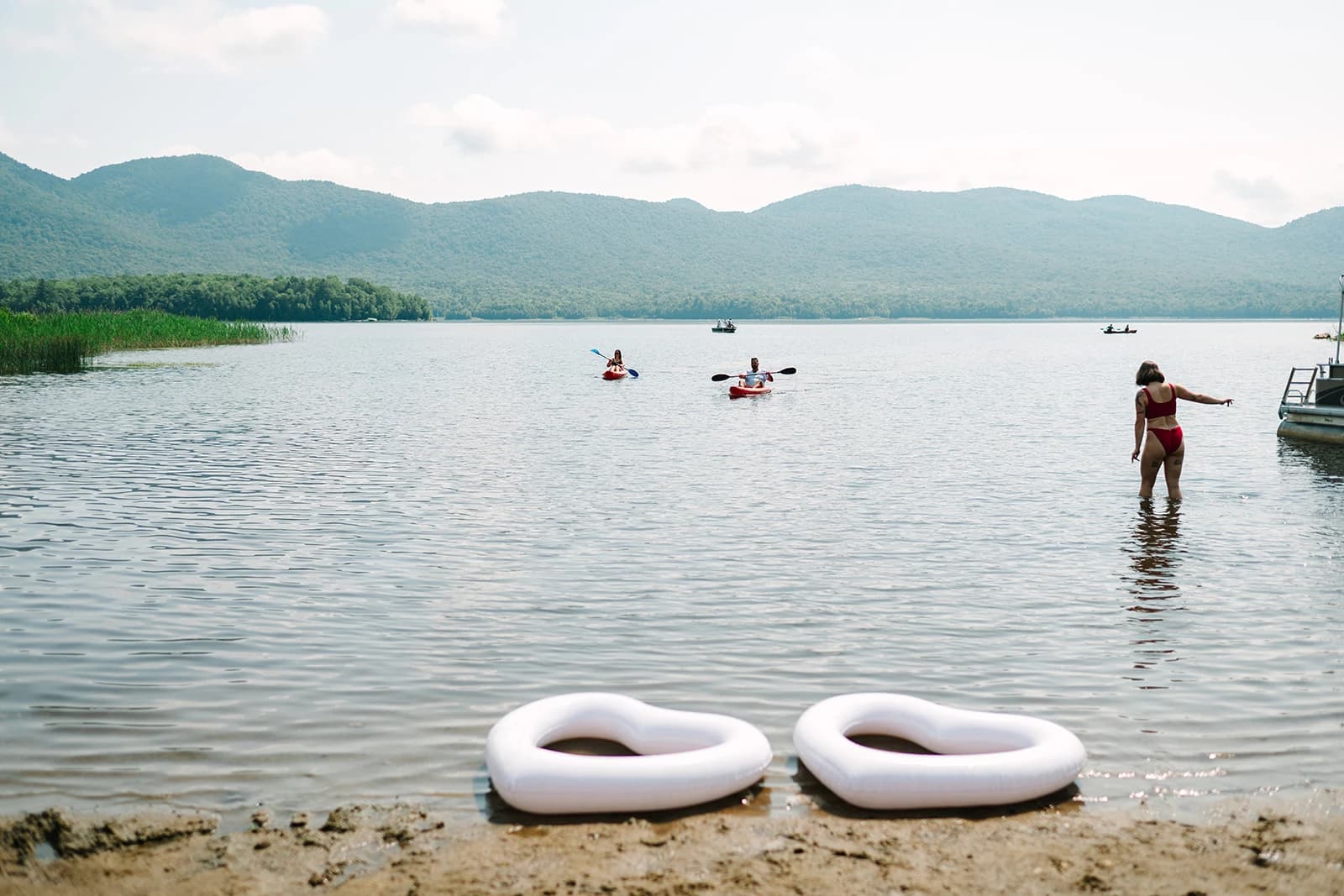 Guests kayaking on Chittenden Reservoir